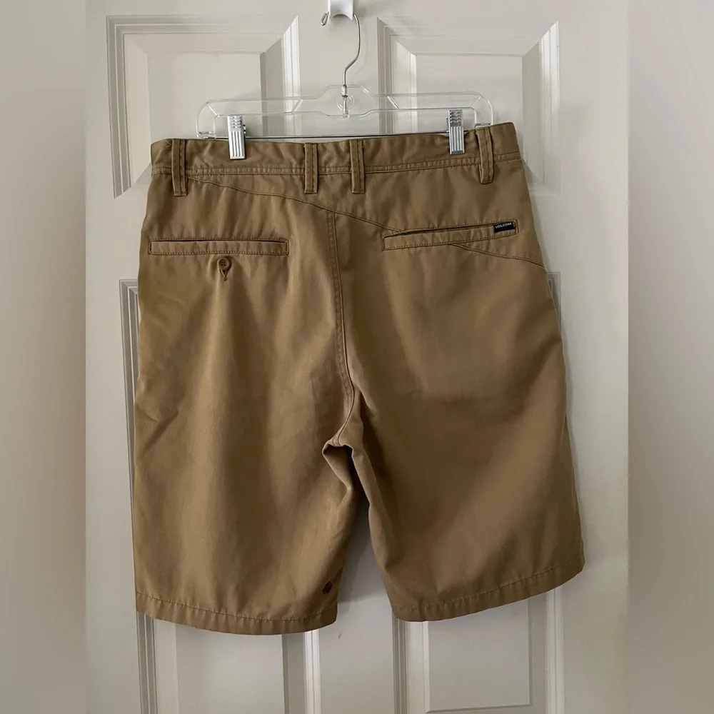 Mens Volcom True to This Khaki Chino Flat Front Shorts Size 34 11